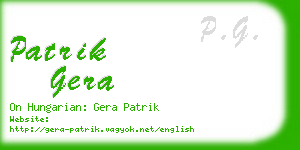 patrik gera business card